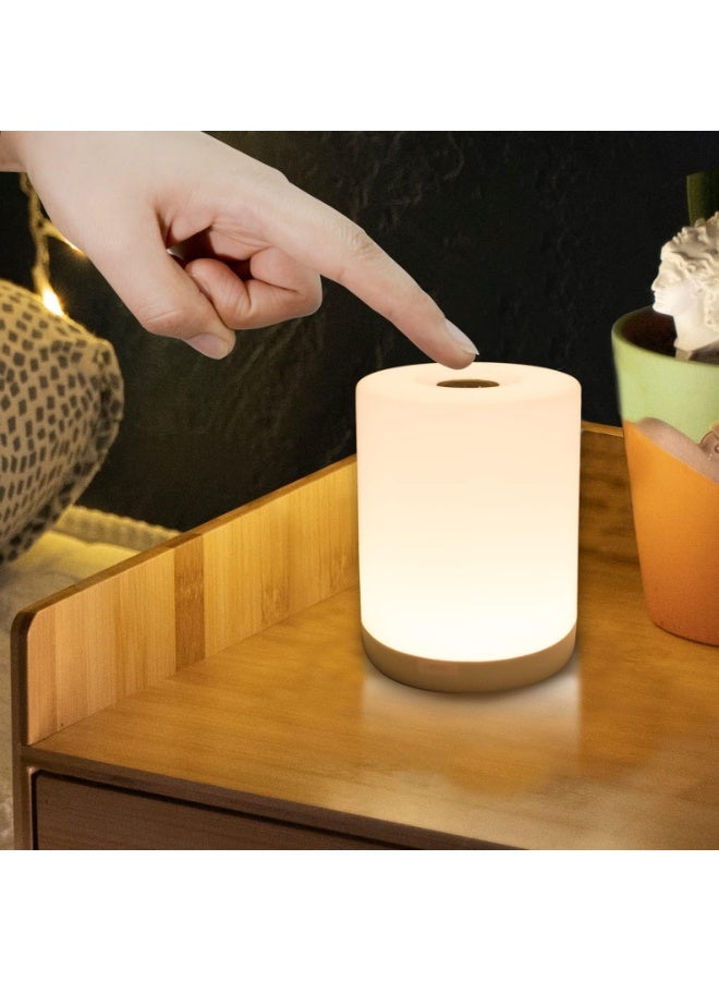 CLENEA Mini Night Light, Soft Warm Dim Lamp, Small Cordless Touch Night Light Dimmable Portable Rechargeable Battery Operated, Wireless Bedside Table Lamps for Baby Nursery, Bedroom, Hallway - Image 1